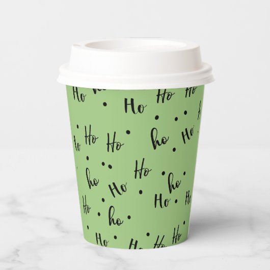 Ho Ho Ho Christmas Red Background 紙コップ (裏面)