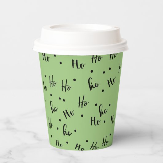 Ho Ho Ho Christmas Red Background 紙コップ (正面)