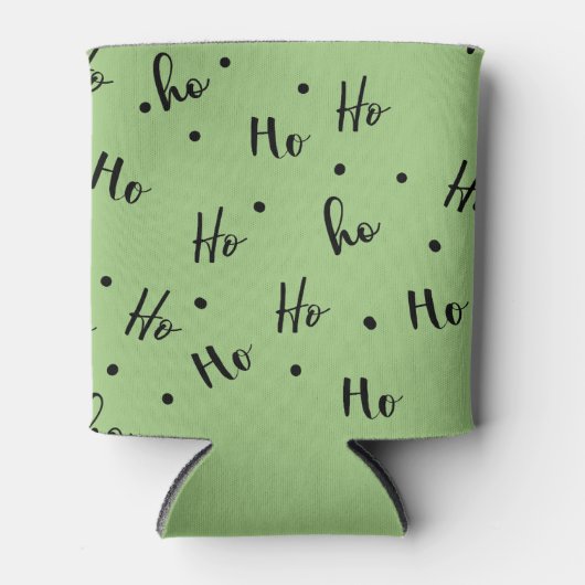 Ho Ho Ho Christmas Red Background 缶クーラー (正面)