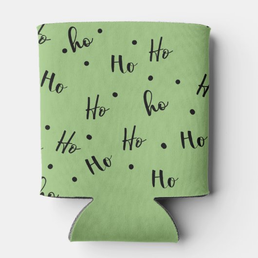 Ho Ho Ho Christmas Red Background 缶クーラー (裏面)