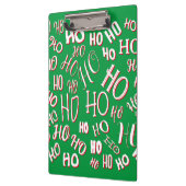 HO HO HO Christmas text pattern white green red クリップボード (左)