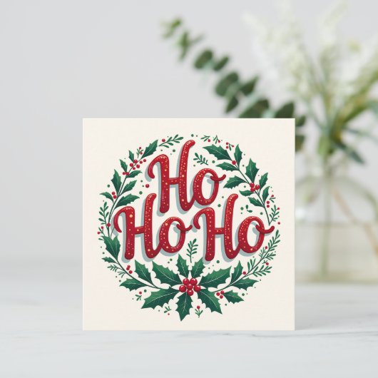 Ho Ho Ho Christmas Wreath Typography Design (スタンド正面)