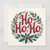 Ho Ho Ho Christmas Wreath Typography Design (正面)