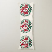 Ho Ho Ho Christmas Wreath Typography Design ボディピロー (正面縦)