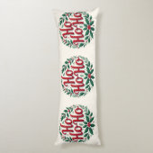 Ho Ho Ho Christmas Wreath Typography Design ボディピロー (裏面 (縦))