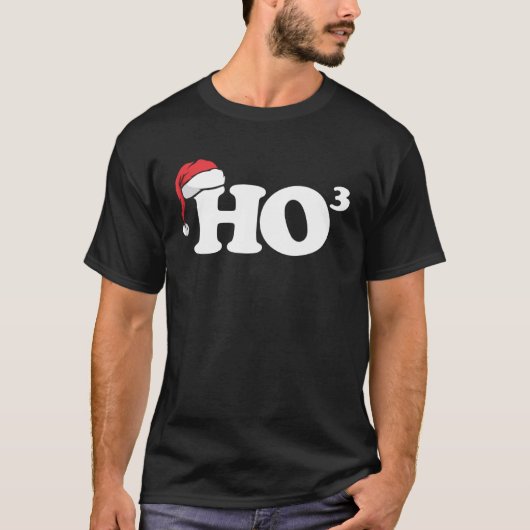Ho Ho Ho Cubed  Christmas Santa Claus Tシャツ (正面)