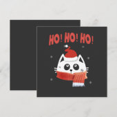 Ho Ho Ho Cute Cat Santa Hat Ho Cubed Matching Fami 招待状 (正面/裏面)