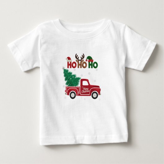 Ho-Ho-Ho Elegant Soft Merry Christmas Party ベビーTシャツ (正面)
