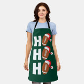 Ho Ho Ho Football | Funny Christmas Season Humor エプロン (着用した状態)