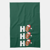Ho Ho Ho Football | Funny Christmas Season Humor キッチンタオル (縦)