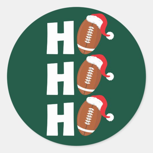 Ho Ho Ho Football | Funny Christmas Season Humor ラウンドシール (正面)