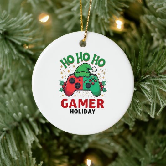 Ho Ho Ho Gamer Holiday Christmas Ornament | Funny  セラミックオーナメント (ツリー)