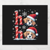 Ho Ho Ho Great Pyrenees Dog Lover Christmas Santa スパークリングワインラベル (シングルラベル)