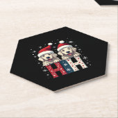Ho Ho Ho Great Pyrenees Dog Lover Christmas Santa ペーパーコースター (アングル)