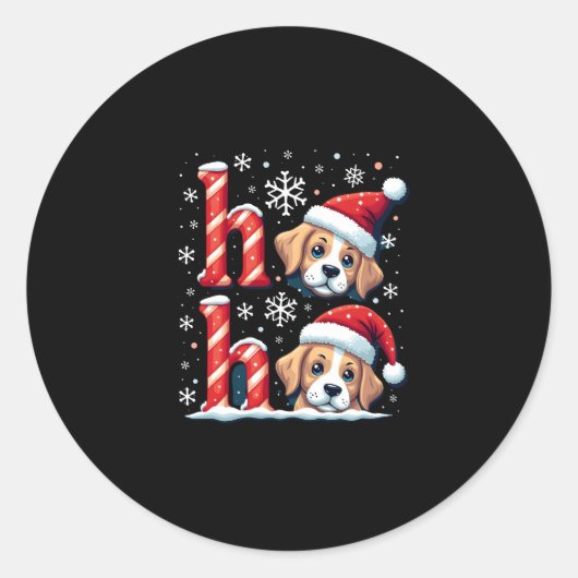Ho Ho Ho Great Pyrenees Dog Lover Christmas Santa ラウンドシール (正面)