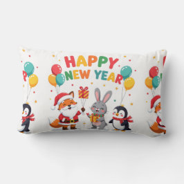 Ho Ho Ho Holiday Fun Throw Pillow-New Year ランバークッション