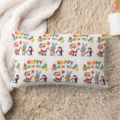 Ho Ho Ho Holiday Fun Throw Pillow-New Year ランバークッション (ブランケット)