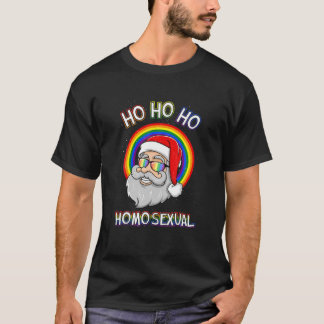 Ho Ho Ho Homosexual Holigays LGBT Ugly Christmas S Tシャツ