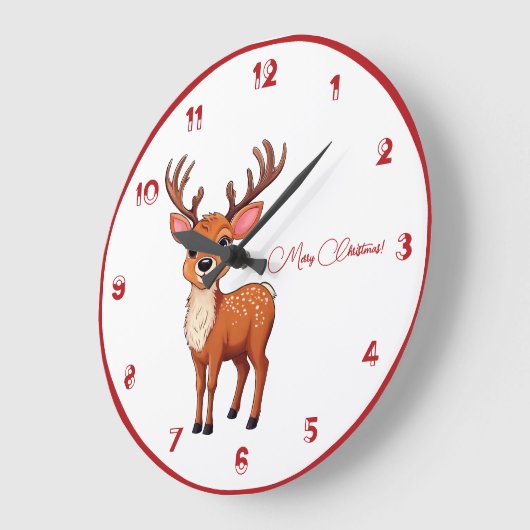 Ho-Ho-Ho! It's a Reindeer  ラージ壁時計 (傾斜)