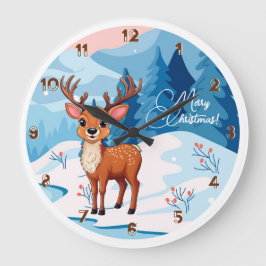 Ho-Ho-Ho! It's a Reindeer Kids  Watch ラージ壁時計