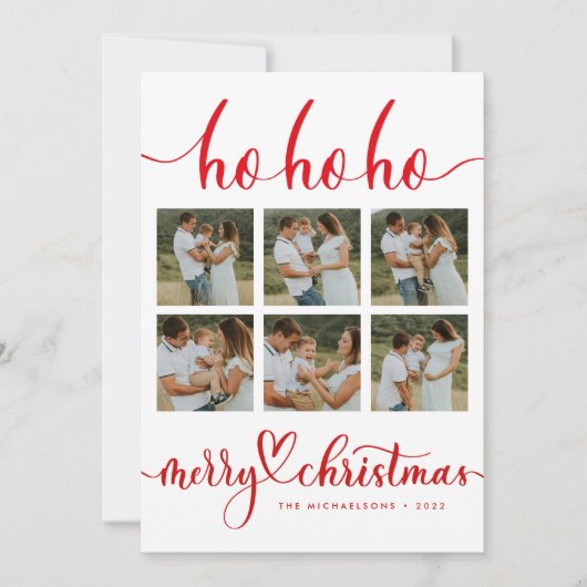 HO HO HO MERRY CHRISTMAS Add Your Photos Collage (正面)
