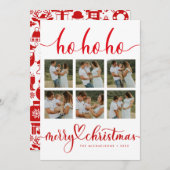 HO HO HO MERRY CHRISTMAS Add Your Photos Collage (正面/裏面)