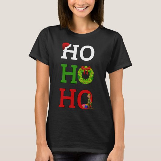 Ho Ho Ho Merry Christmas Elf Tシャツ (正面)
