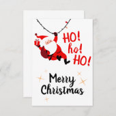 HO ho Ho! Merry Christmas Flat Card サンキューカード (正面/裏面)