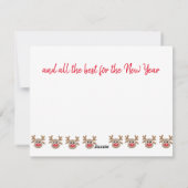 Ho Ho Ho Merry Christmas Reindeer Family Photo シーズンカード (裏面)