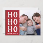 HO HO HO | Modern Christmas Holiday Photo シーズンカード (正面)