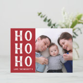 HO HO HO | Modern Christmas Holiday Photo シーズンカード (スタンド正面)