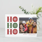 Ho Ho Ho Modern Christmas Photo Card シーズンカード (スタンド正面)