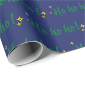 Ho Ho Ho Modern Letters Dark Blue Christmas Gift ラッピングペーパー (ロールコーナー)