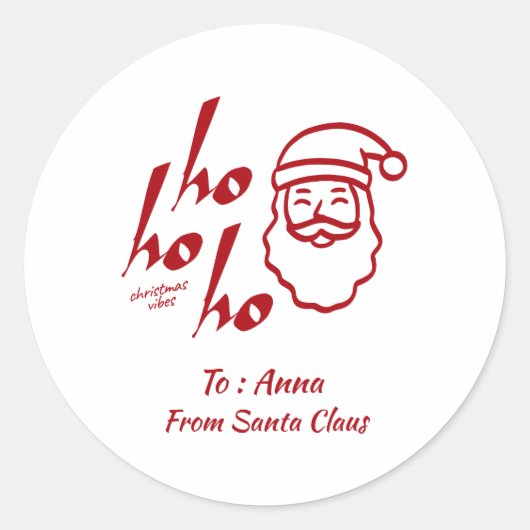 Ho Ho Ho Modern Minimalist ラウンドシール (正面)