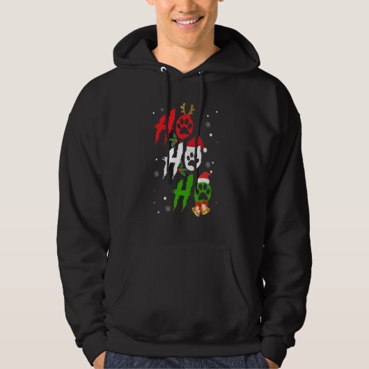 Ho Ho Ho Paw Christmas  Dog   For Men Women パーカ (正面)