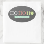 Ho Ho Ho Paw Paw印刷クリスマス – 数々の 楕円形シール (バッグ)