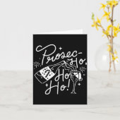 Ho Ho Ho Prosecco Christmas Tee Funny Wine Lover H カード (黄色い花)