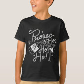 Ho Ho Ho Prosecco Christmas Tee Funny Wine Lover H Tシャツ (正面)