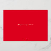 Ho Ho Ho Red Business Family Christmas Photo 箔シーズンカード (裏面)