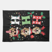 Ho Ho Ho Retrievers Golden Xmas キッチンタオル (横)