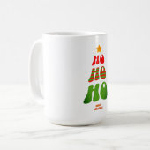 Ho Ho Ho Retro Christmas Tree Mug コーヒーマグカップ (正面左)