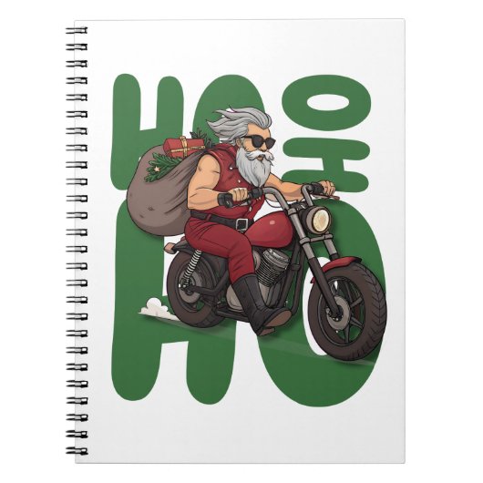 Ho Ho Ho Santa Biker ノートブック (正面)