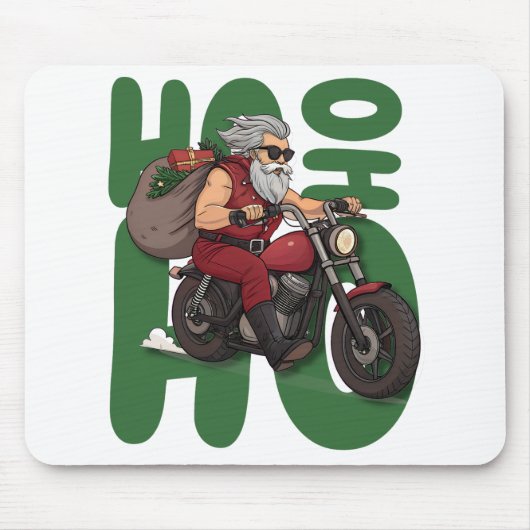 Ho Ho Ho Santa Biker マウスパッド (正面)