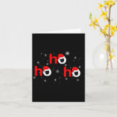 Ho Ho Ho Santa Christmas Pajamas Funny Adults Kids カード (黄色い花)