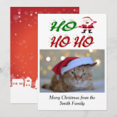 Ho Ho Ho Santa Clausクリスマスフォトスクリプト シーズンカード (正面/裏面)