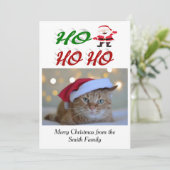 Ho Ho Ho Santa Clausクリスマスフォトスクリプト シーズンカード (スタンド正面)