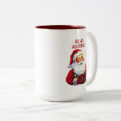 Ho Ho Ho Santa Claus - Festive Christmas ツートーンマグカップ (正面右)