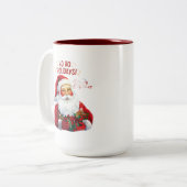 Ho Ho Ho Santa Claus - Festive Christmas ツートーンマグカップ (正面左)