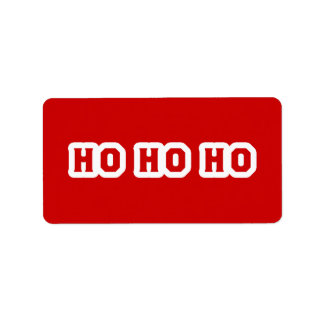 Ho Ho Ho (Santa Claus Says) Red Background ラベル