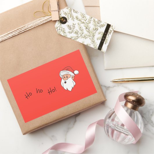 Ho ho ho santa clause  長方形シール (ギフト)